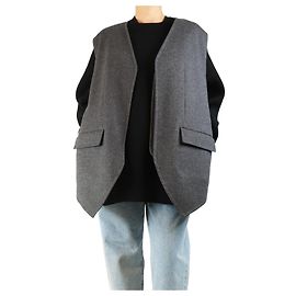 Bottega Veneta Grey double-face wool gilet - size UK 10 Grey