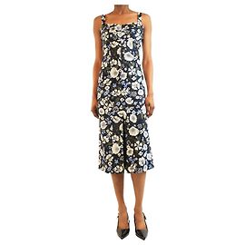 Veronica Beard Abito Colleen floreale blu navy - taglia UK 4 Blu