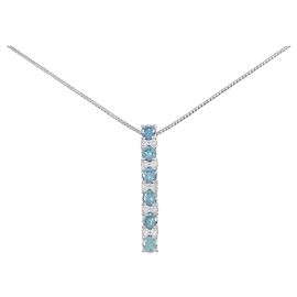Autre Marque Colar de platina e diamantes Prata