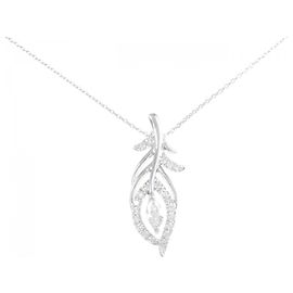 Autre Marque Platin-Diamant-Halskette Silber