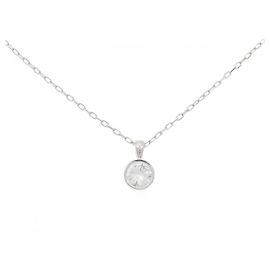 Autre Marque Diamant-Halskette Pt900 Pt850 Silber