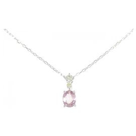 Autre Marque Au750 Saphir-Diamant-Halskette Silber