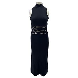 Desigual Schwarzes langes Baumwollkleid Schwarz