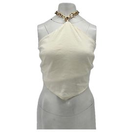 Cult Gaia Top creme com corrente Bege