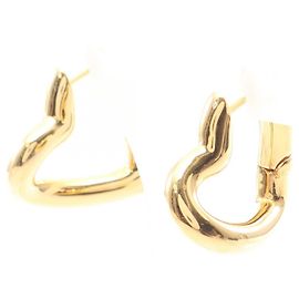 Orecchini a cerchio a forma di cuore placcati in oro Balenciaga D'oro