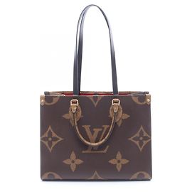 Bolsa tote OnTheGo MM Louis Vuitton Marrom Bege Monograma