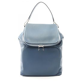 Loewe Goya blauer Leder-Rucksack Blau