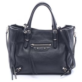 Balenciaga Mini Paper 2-Wege-Handtasche Schwarz