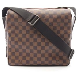 Bolsa de Ombro Naviglio Louis Vuitton Marrom Damier ebene