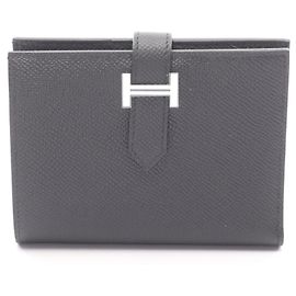 Portefeuille compact Bearn bi-fold Hermès Noir