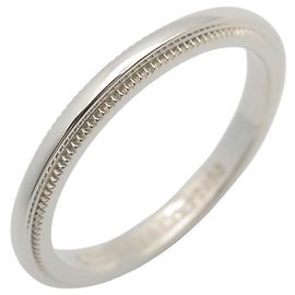 Tiffany & Co. Milgrain Platinum Ring Silvery
