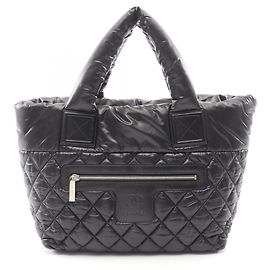 Chanel Coco Cocoon Small Reversible Tote Bag Black Dark red