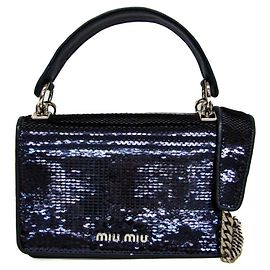 Borsa a Spalla Miu Miu Chain 5BH107 Blu