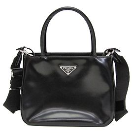 Sac à main Prada en cuir brossé SPAZZOLATO 1BA320 Noir