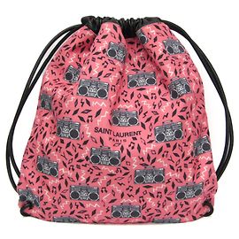 Saint Laurent Teddy Drawstring Bag 553919 Black Pink