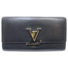 Louis Vuitton Black Taurillon Capucines Long Wallet Black