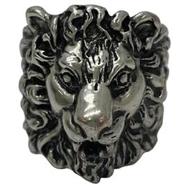 GUCCI Lion Head Silver Ring Silvery