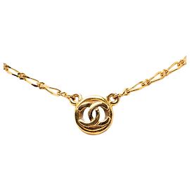 Collar Péndulo Vintage en Oro Chanel Coco Mark Dorado