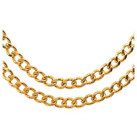 Collier double chaîne plaqué or Chanel Doré
