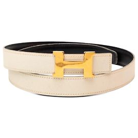 Ceinture réversible à logo H-Buckle Constance d'Hermès Noir Blanc