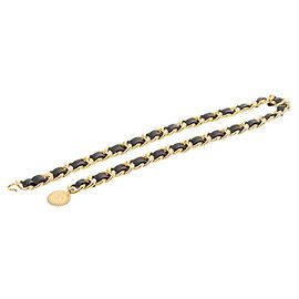 Chanel Coco Mark Coin Chain Belt Black Golden