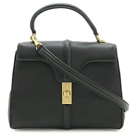 Céline Celine 16 Seize Small Handbag in Black Leather Black
