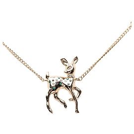 Colar pendente de corrente com motivo de cervo Coco Mark da Chanel Dourado