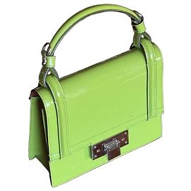 Sac Mini à Fermeture à Charnière en Vernis Ralph Lauren Collection Vert clair