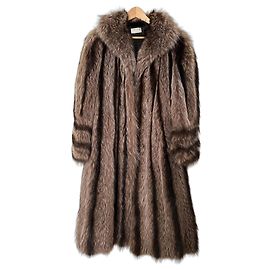 Milady Fox Fur Coat Brown Brown
