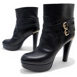 BOTAS ANKLE LOUIS VUITTON 40 COURO PRETO Preto