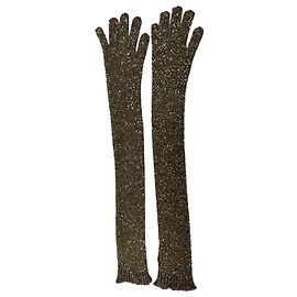 Gants en polyamide doré à sequins Brunello Cucinelli Doré Métallisé