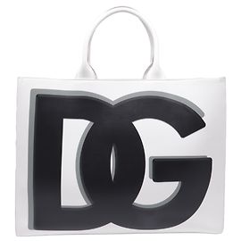 Dolce & Gabbana DG Daily Tote in White Leather White Cream