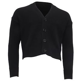 Kurzer Cardigan AMI Paris aus schwarzer Merinowolle Schwarz