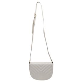 Yves Saint Laurent Bolsa de Ombro Joan Matelassê da Saint Laurent em Couro de Bezerro Branco Azul Azul marinho