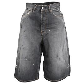 Jorts in cotone nero sbiaditi e usurati di Acne Studios Nero