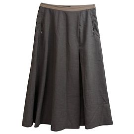 Saia midi A-Line em lã marrom Max Mara Weekend Marrom Vermelho