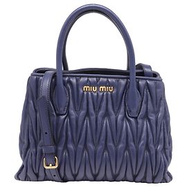 Borsa Miu Miu Matelassé in pelle blu navy Blu Blu navy