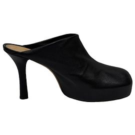 Bottega Veneta Bold Platform Mules in Black Leather Black