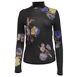 Top de cuello alto Cleo en lana con estampado floral de Acne Studios Otro
