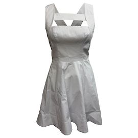Robe Mini Teresa Staud en Coton Blanc Blanc Écru