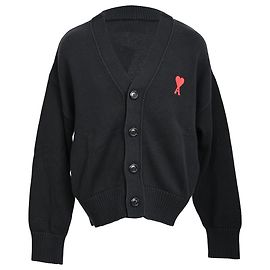 Ami Ami De Coeur Cardigan aus schwarzer Wolle Schwarz