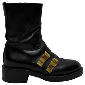Dior D-Race Ankle Boots in Black Leather Black