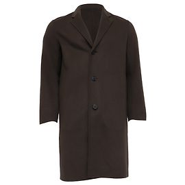 Theory Single-Breasted Coat in Brown Wool Brown Red