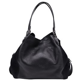 Borsa a Spalla Edie Grande in Pelle Nera di Coach Nero