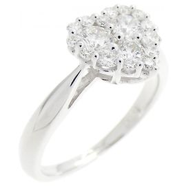 Autre Marque Ponte Vecchio K18 Weißgold-Diamantring Silber