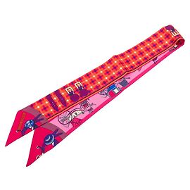 Bufanda Hermès Twilly Les Voitures Nouvelle Rosa Multicolor