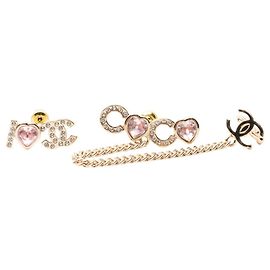 Pendientes en forma de corazón Coco Mark I LOVE COCO de Chanel Rosa Dorado