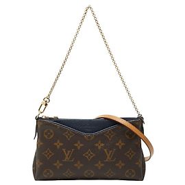 Bolsa de ombro Pallas Monogram da Louis Vuitton Marrom Azul marinho