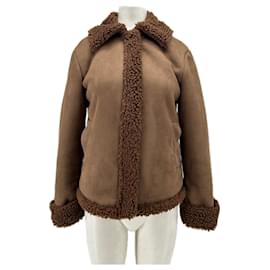 Reformation Brown Shearling Jacket Brown