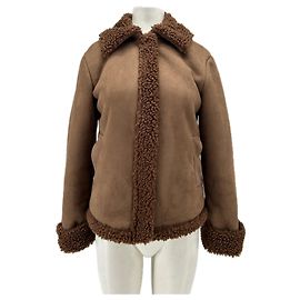 Reformation Lammfelljacke braun Braun